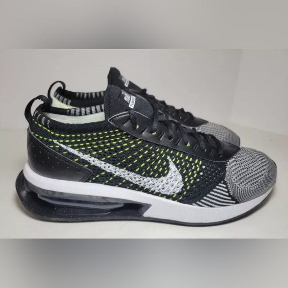 Nike Air Max Flyknit Racer Black White Volt Shoes